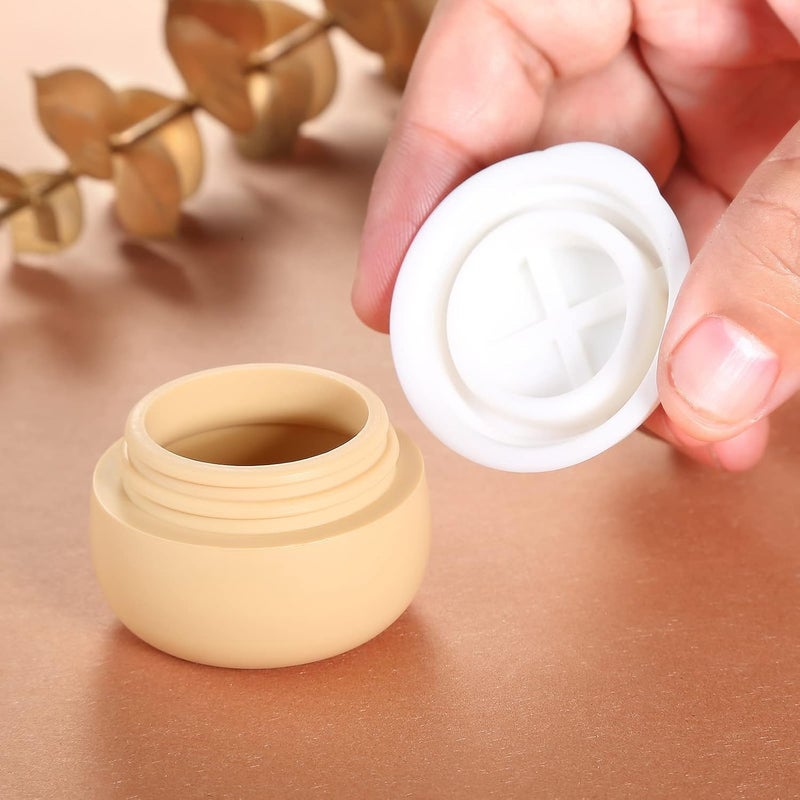 Gemice TSA Approved Travel Size Containers for Toiletries, Silicone Jars, Leak-proof Travel Accessories with Lid for Cosmetic Makeup Face Body Hand Cream (4 Pieces) (Apricot) - Image 4